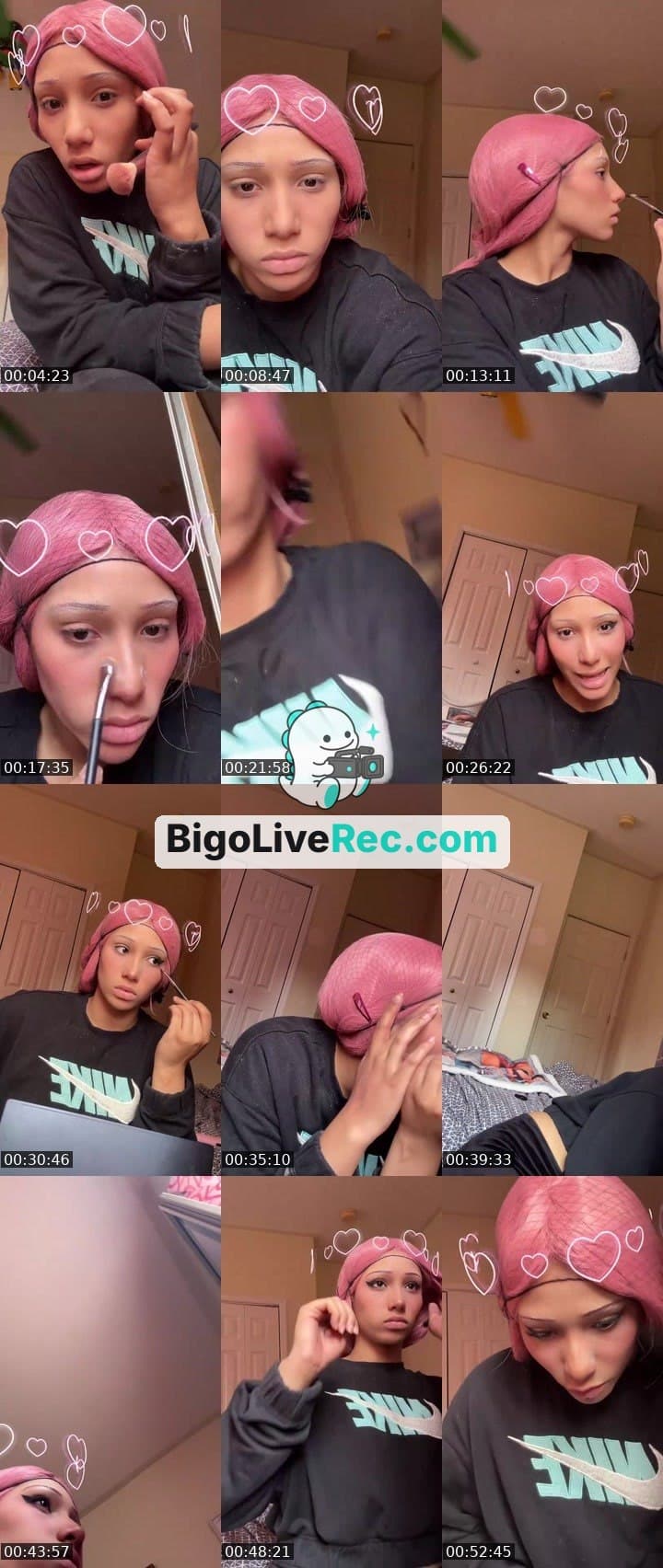 #Singing Trying on pink wig